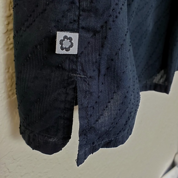 Cherokee Studio 100% Cotton Black Square Neck Babydoll Scrub Top - Womens Medium - Picture 6 of 8